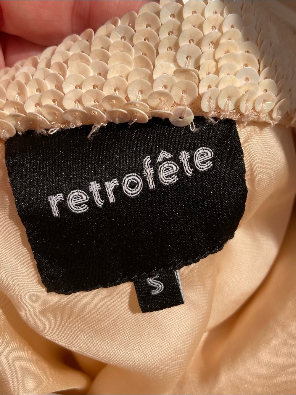 Retrofete Light Peach Gabrielle Wrap Style Robe Cardigan Mini Dress, Sz S - Picture 12 of 16